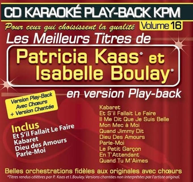 Karaoke CD Sporen Patricia Kaas & Isabelle Boulay - 10 Populaire Nummers