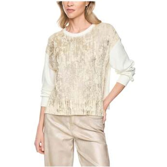 Regular fit sweatshirt van katoenmix met scheerwol