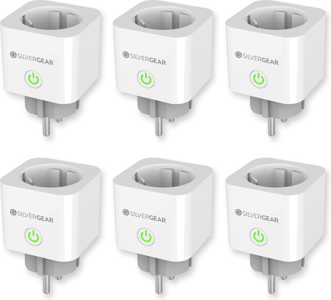 Silvergear Slimme WiFi Stekker - Timer, Schakelaar & Energiemeter x6