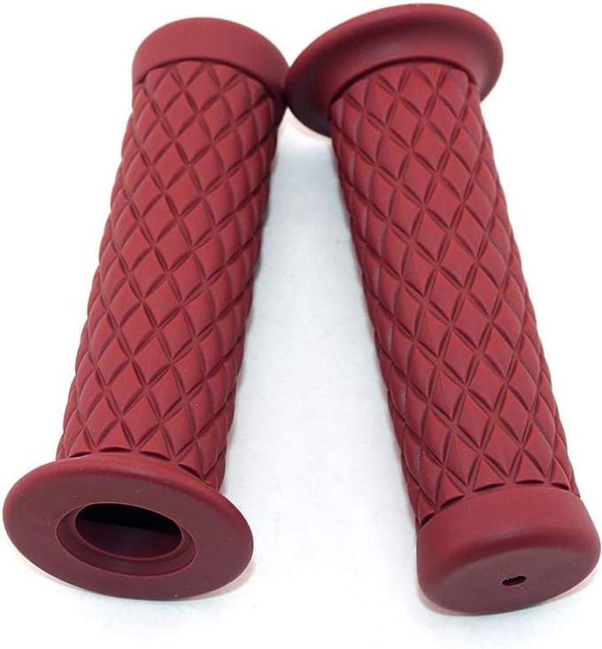 Motorfiets Handvatten - Griptape Stuur - Comfortabel Rijden - Schokbestendig Rubber - 22mm 24mm - Rood