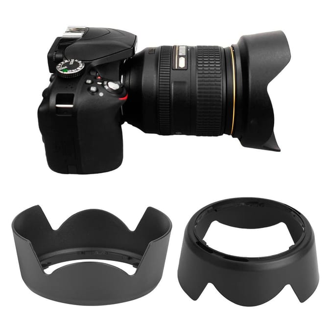 HB-69 Camera Mount Zonnekap voor Nikon AF S DX18-55mm f 3.5-5.6G VR Lens black
