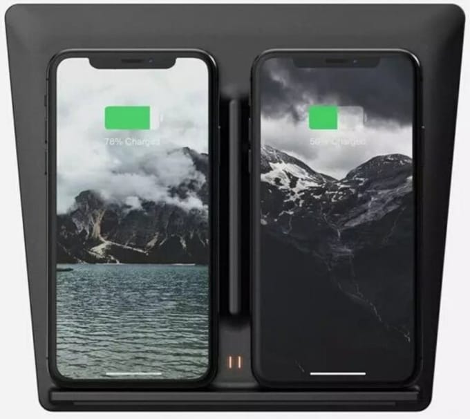 Tesla Model 3 Draadloze Dubbele Telefoon Oplader voor Middenconsole - Interieur Accessoires