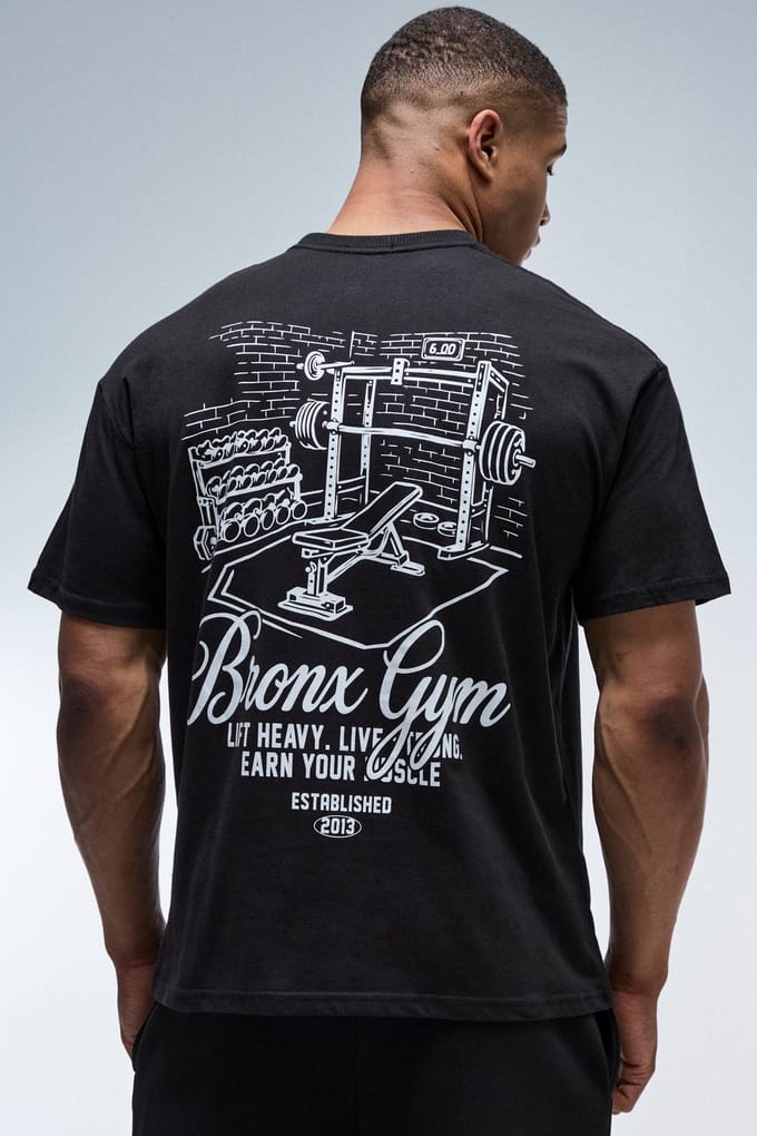 Active Bronx Gym Oversized T-shirt | Black | Size Small