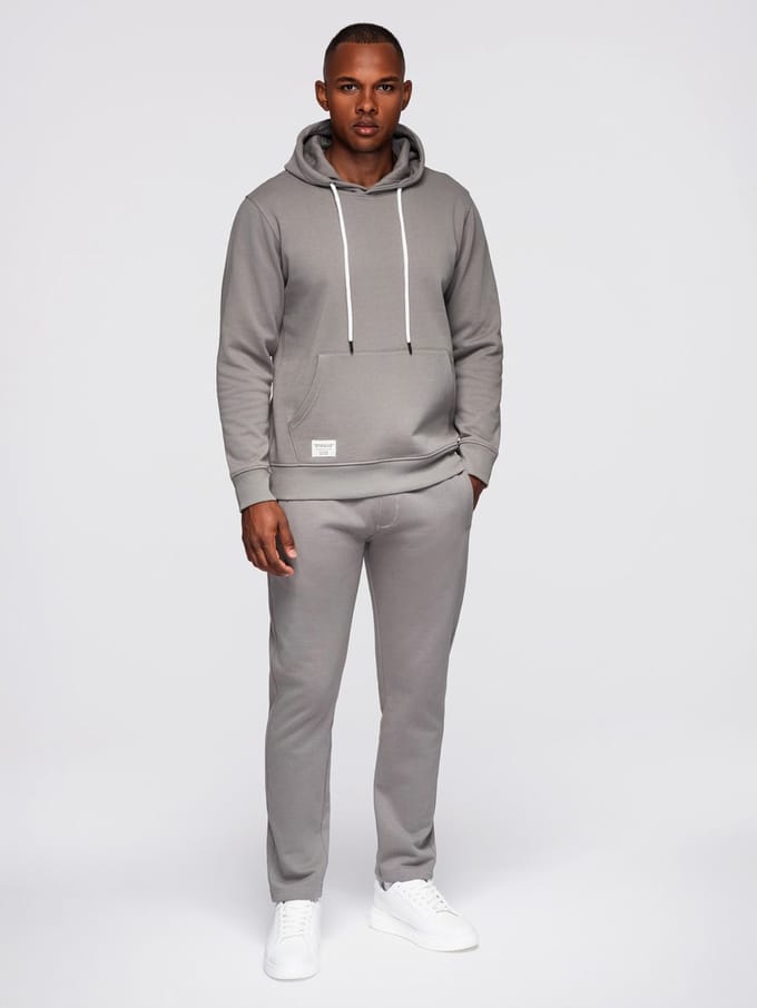 OMBRE Set - Katoen - Lange Mouw - Effen Grijs XL
