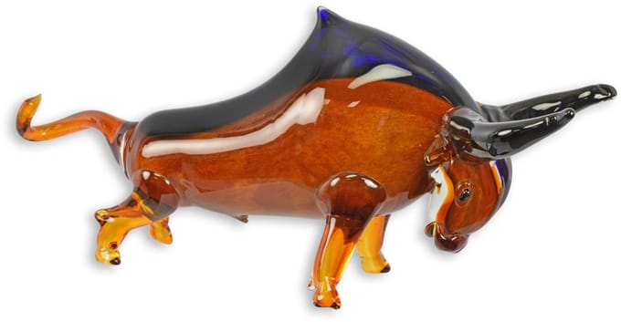 Stier - Glazen beeld - Murano stijl - 32,8 cm hoog