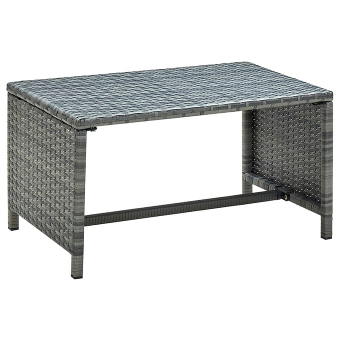 vidaXL - Salontafel - 70x40x38 - cm - poly - rattan - antraciet