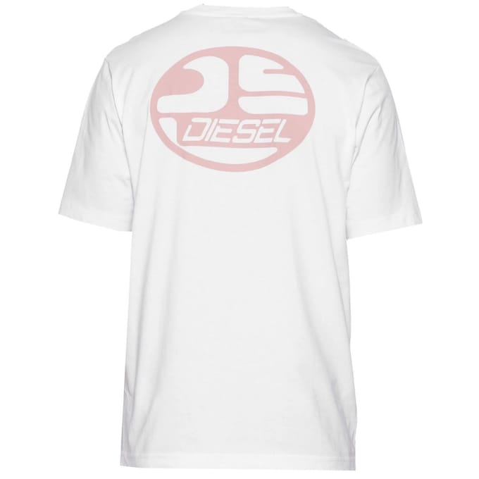 Diesel ovaal DS-logo helderwit T-shirt