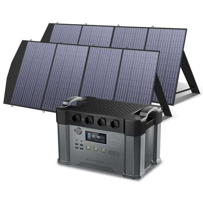 ALLPOWERS Zonnegeneratorset 2400W (S2000 Pro + SP033 200W zonnepaneel) - S2000 Pro+2 stuks SP033 200W zonnepaneel