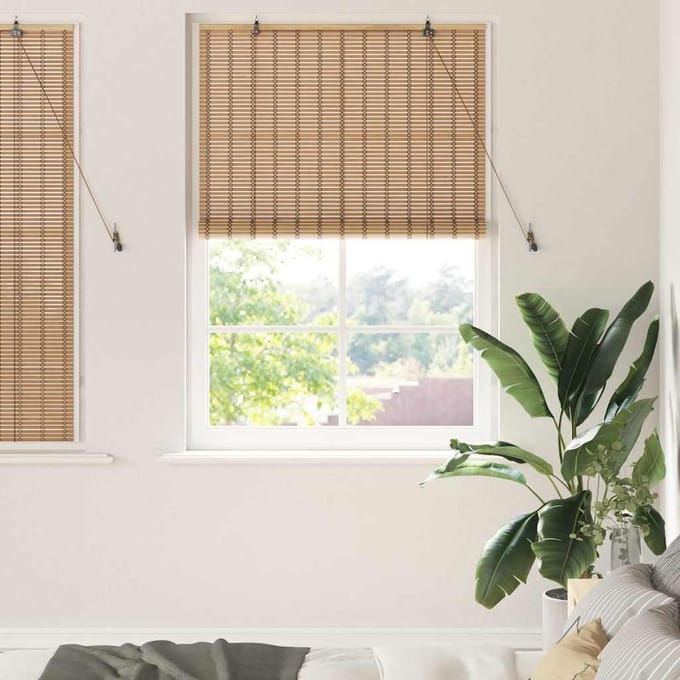 vidaXL - Rolgordijn - Natuurlijk - en - Bruin - 100 - x - 160 - cm - Bamboe