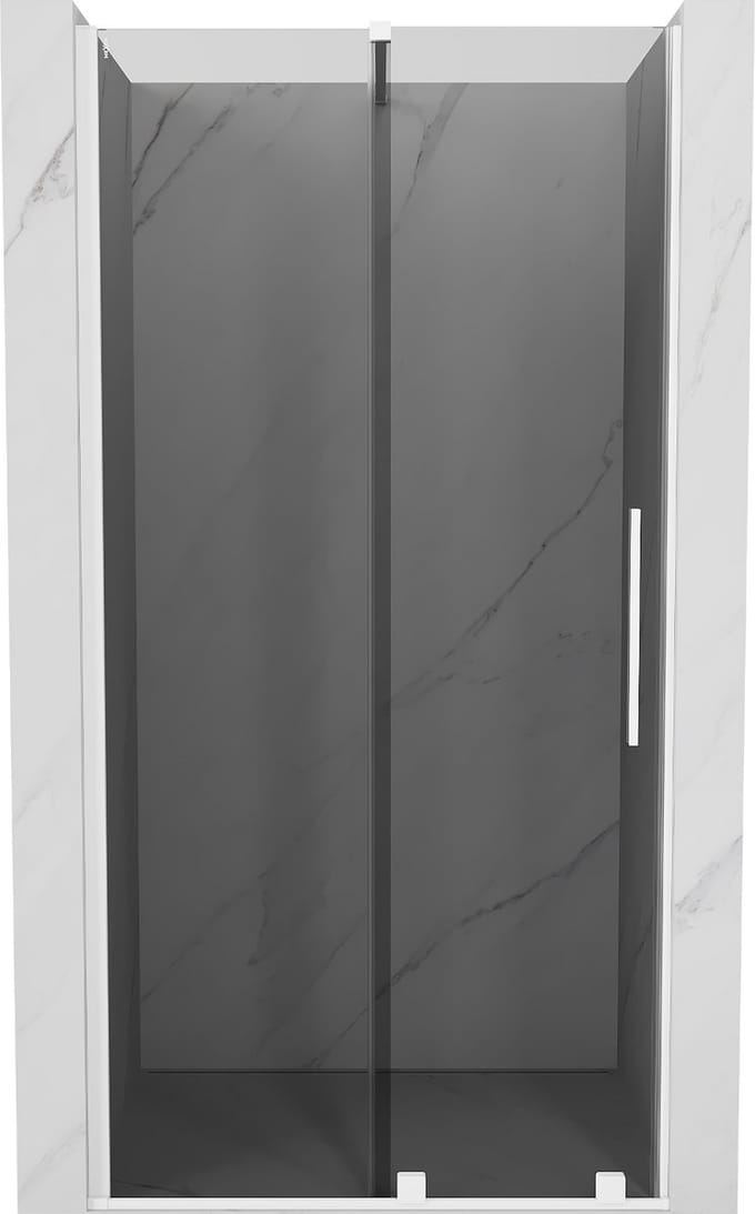 Mexen Velar schuifbare douchedeur 90 , grafiet, wit - 871-090-000-41-20