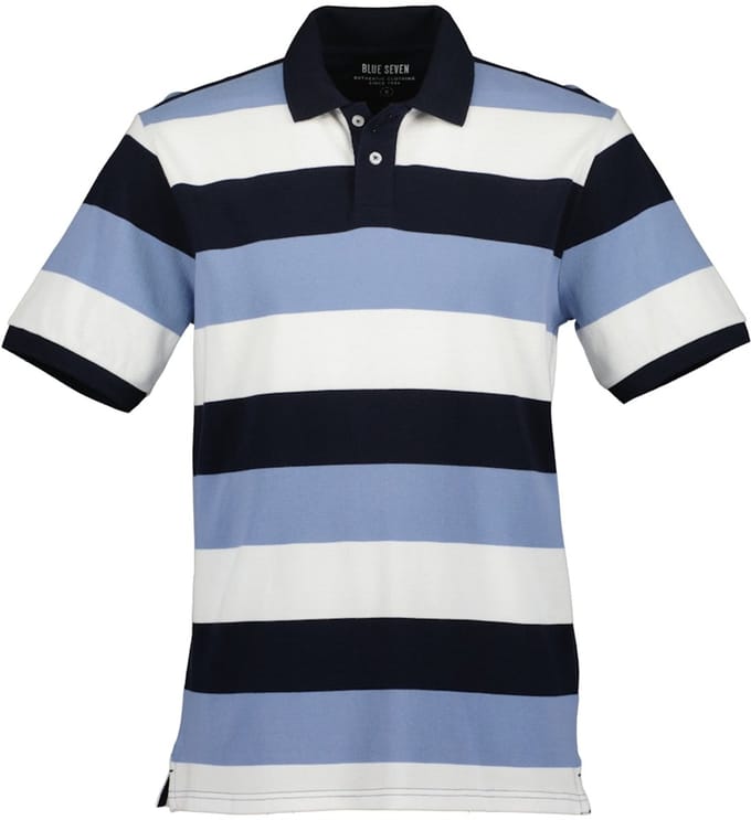 Blue Seven - Polo 321194 navy streep KM - maat XL
