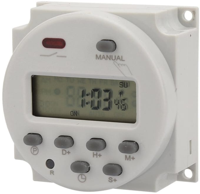 Dailygoody - Tijdschakelaar - Digitale Timer - 7 Dagen Programmeerbaar - Compact Formaat - Elektronische Bediening - 168 Uur Instelling - Voor Thuisge