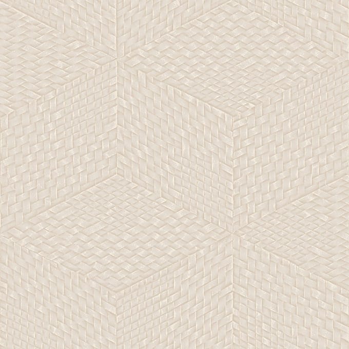 Dutch Wallcoverings - Exclusive Threads Cube Stitch Cream - TP422953