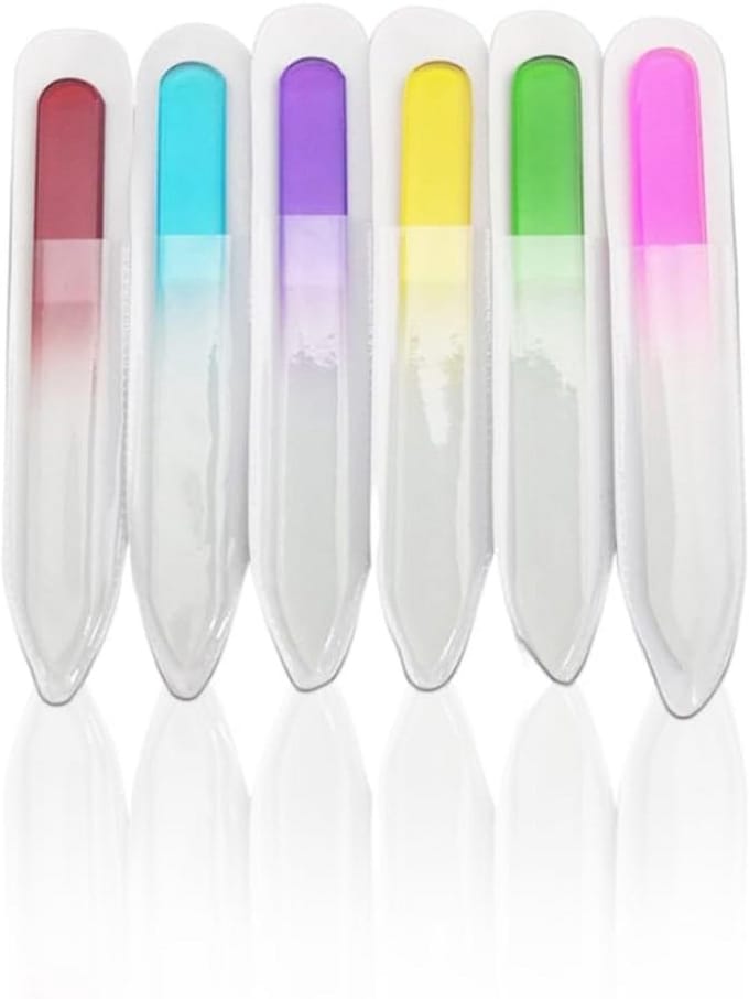6x Professionele Nagelvijlen Set - Dubbelzijdig Glas & Flexibel voor Manicure en Pedicure