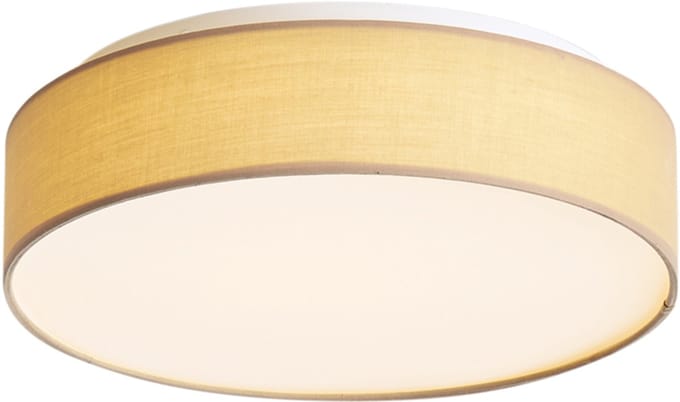 QAZQA flat drum - Moderne Dimbare LED Plafondlamp met Dimmer - 1 lichts - Ø 35 cm - Beige -
