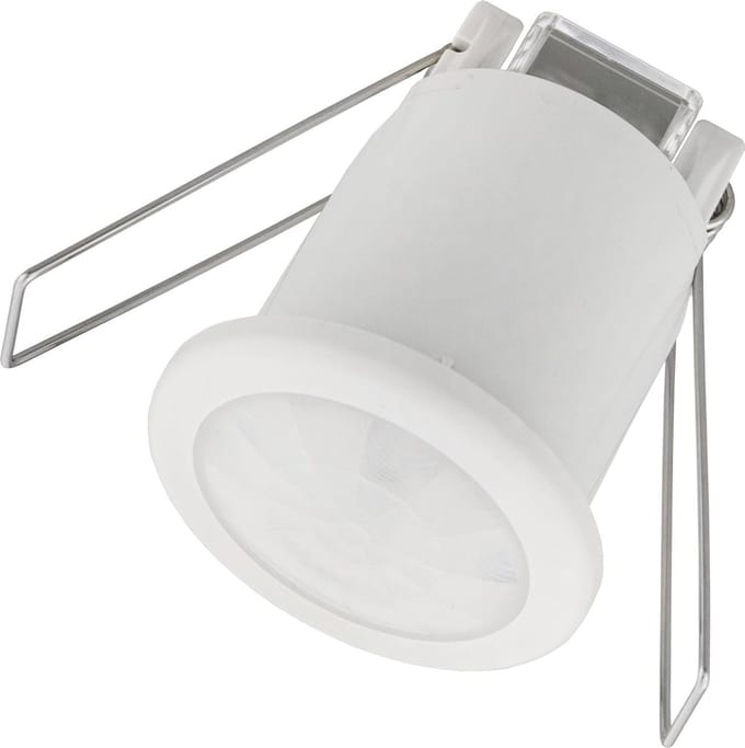 Ledvion - Bewegingsmelder Wit - Inbouw - Schemerschakelaar - IP20 - 360° - Bereik 8m -Lichtsensor