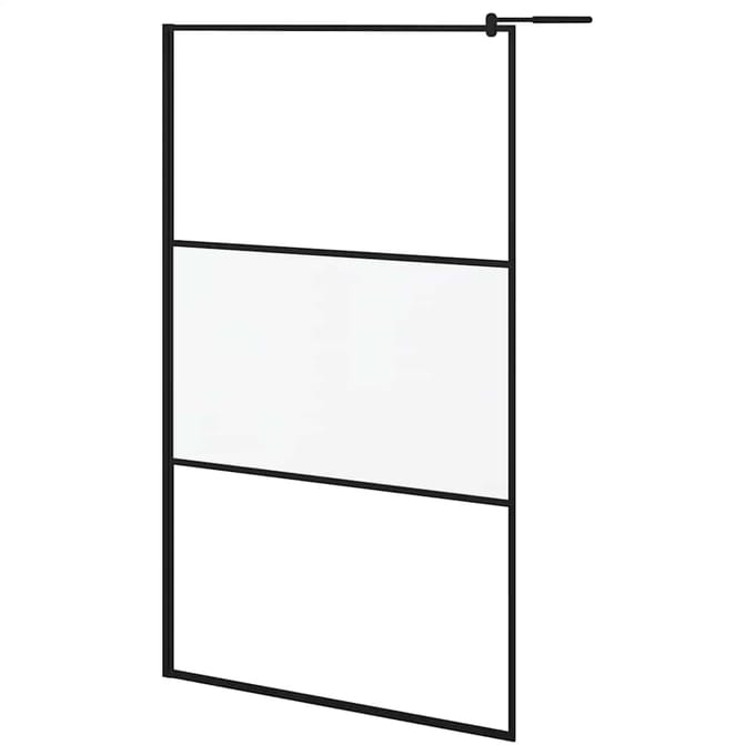 vidaXL - Douche - schermen - Zwart - 115 - x - 195 - cm - Glas - en - Aluminium