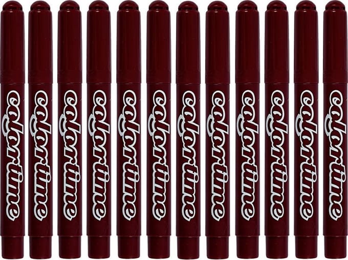 Colortime stift, 5 mm lijn, wijnrood, 12 stuks