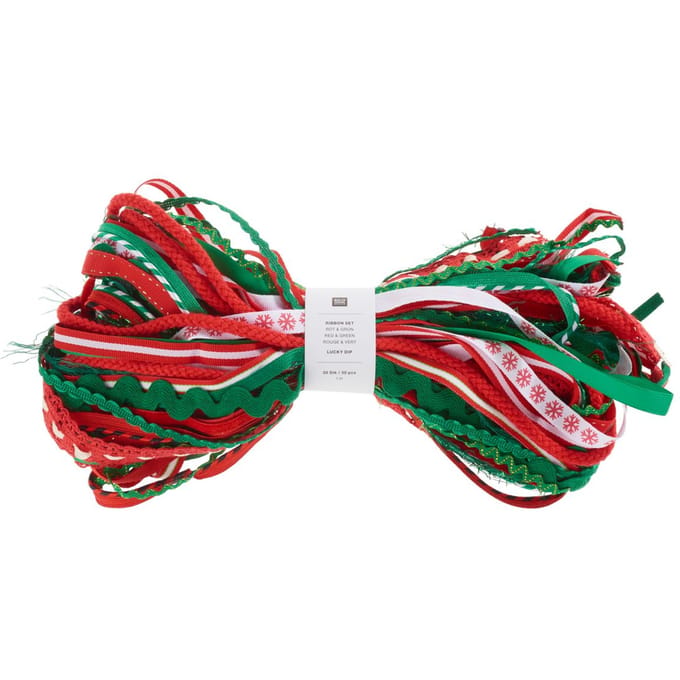 Rico Design Linten set "Lucky dip", Rood-Groen