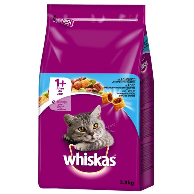 Whiskas 1+ Adult Katten Droogvoer - Tonijn - 3,8 kg