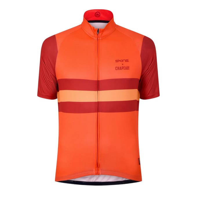 Skins Heren Zip-Neck Slim Fietsjack (Rood)