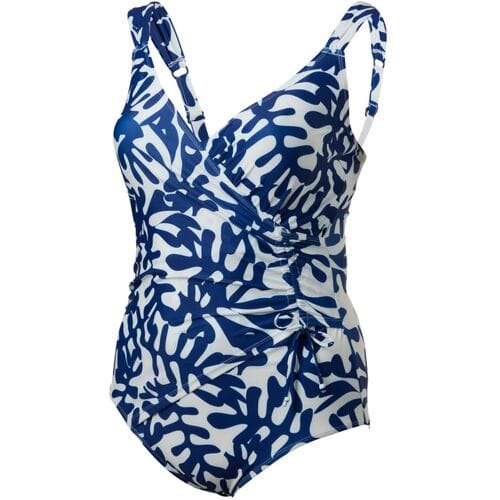 CRIVIT Dames badpak - Plus size (Wit/blauw, XL (48/50))