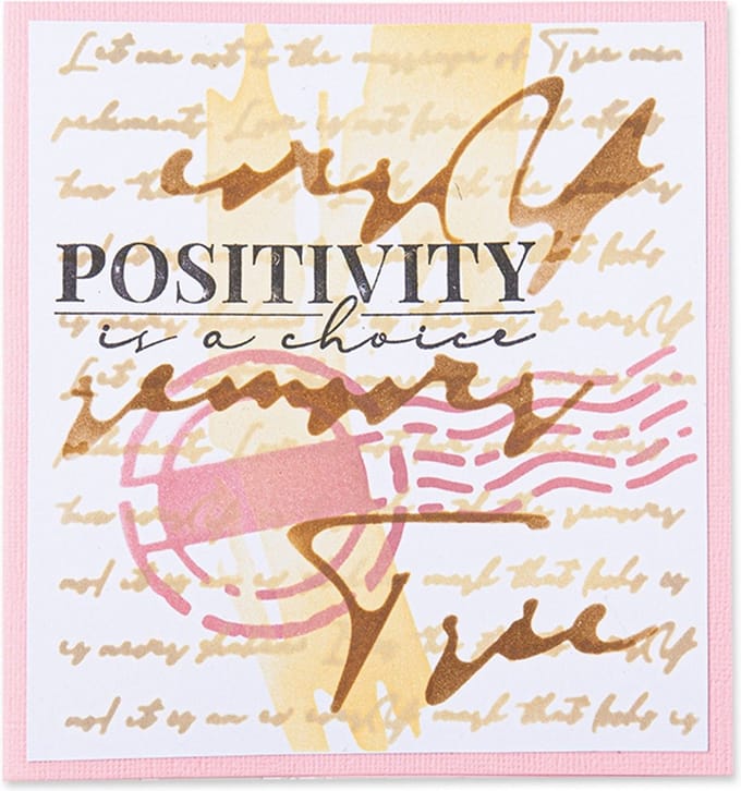 Layered stencils scroll text - Sizzix