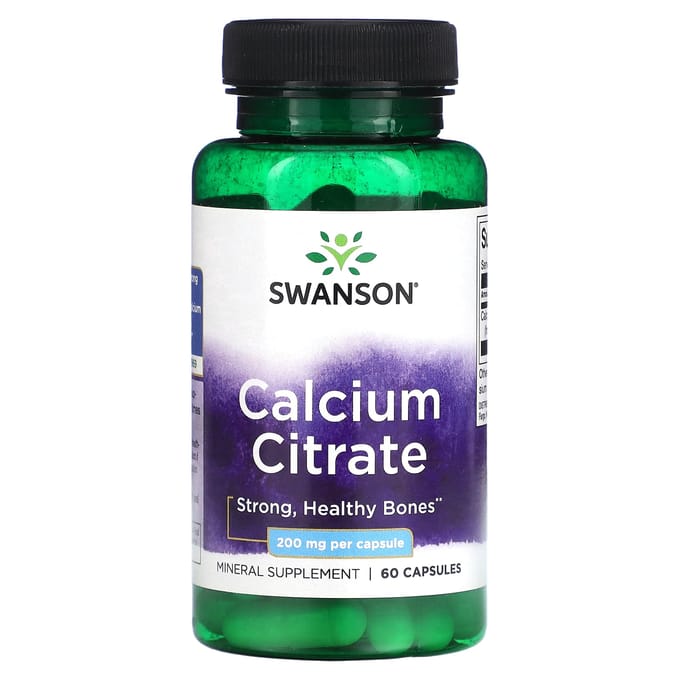 Citrate de Calcium, 200 mg, 60 Capsules