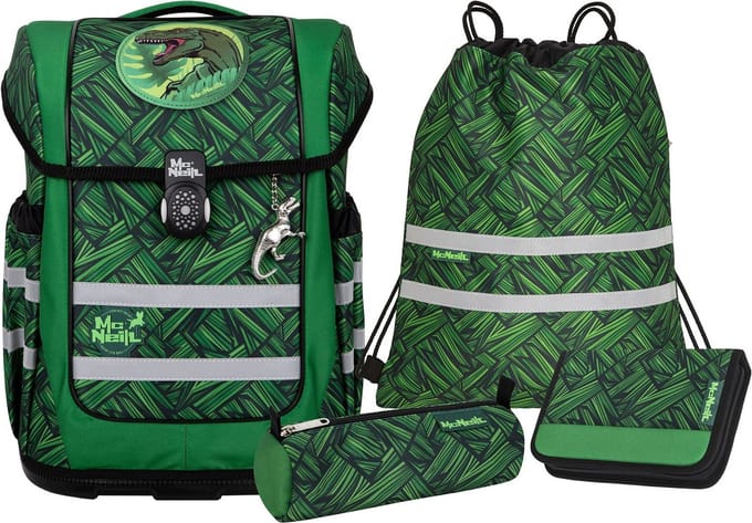 McNeill Schooltas Ergo Compacto Schoolbag Set 5-delig Wow Groene