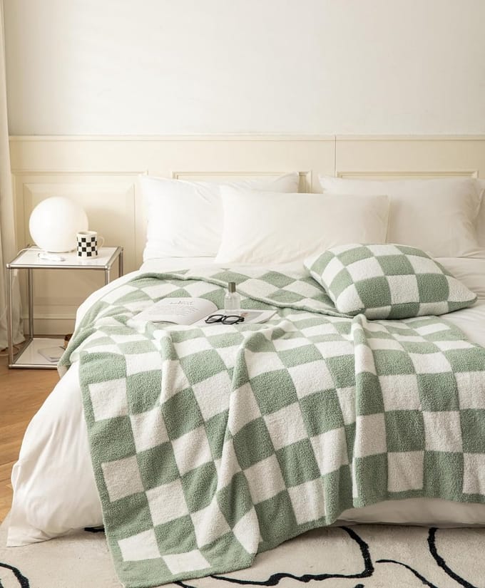 Extra Zachte Geruite Plaid van Microvezel voor Bank en Bed