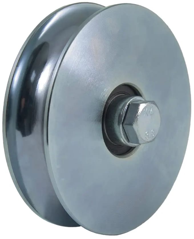 Rond groefwiel van 120 mm met 2 kogellagers