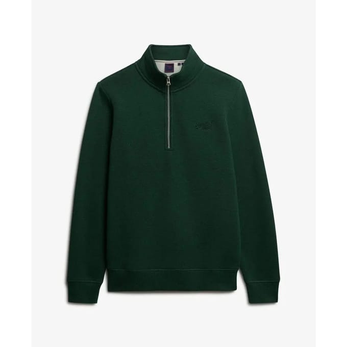 Superdry Vintage Logo Embroidered Henley Sweatshirt Met Halve Rits Groen M Man