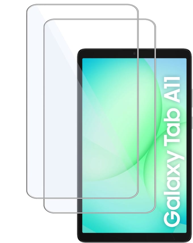 2x TechNow Screenprotector geschikt voor Samsung Galaxy Tab A11 Screenprotector - Gehard Glas - Rounded - Proteqt+