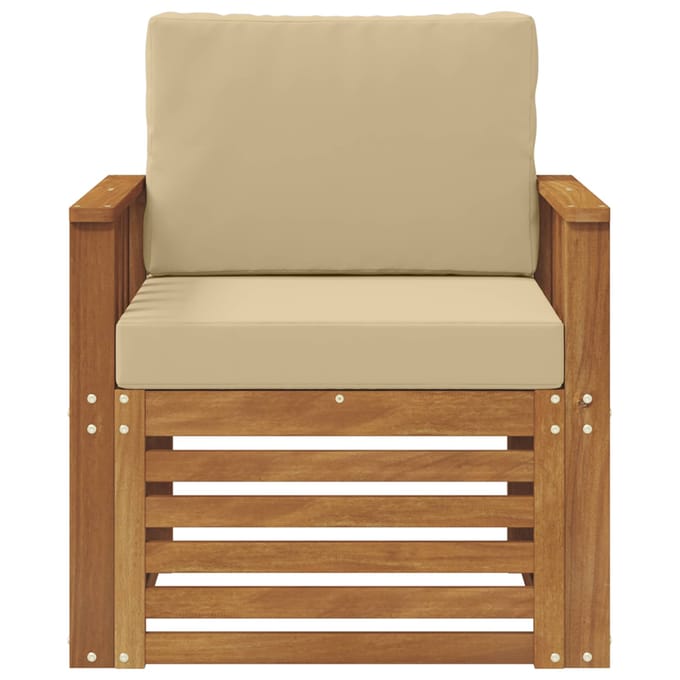 vidaXL - Buiten - bank - set - Massief - Acacia - Hout - en - Polyester