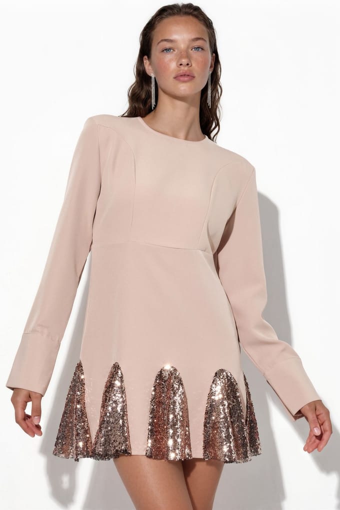 Paillette Mini Skater Jurk