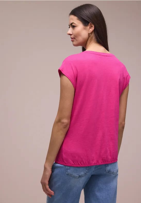 Shirt met losse schouders en gespleten hals