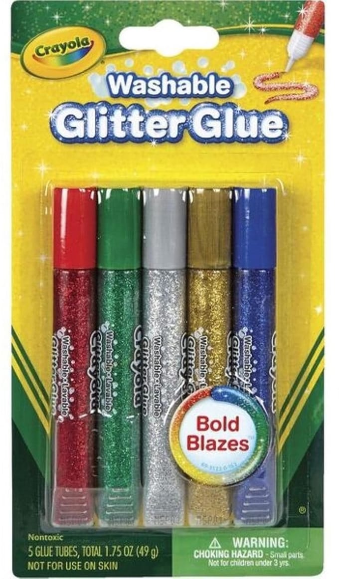 Wasbare Glitter Lijmstiften Set - 5 Stuks in Metallic Kleuren