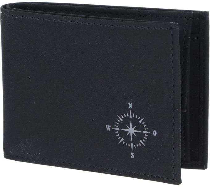 oxmox portemonnee New Cryptan RFID Protect Pocketbörse Windrose 2.0 Print Grey Black zwart