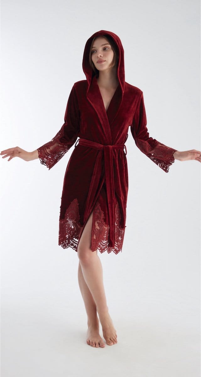 Dames Badjas /Ochtendjas Kamilla / Bordeaux / S