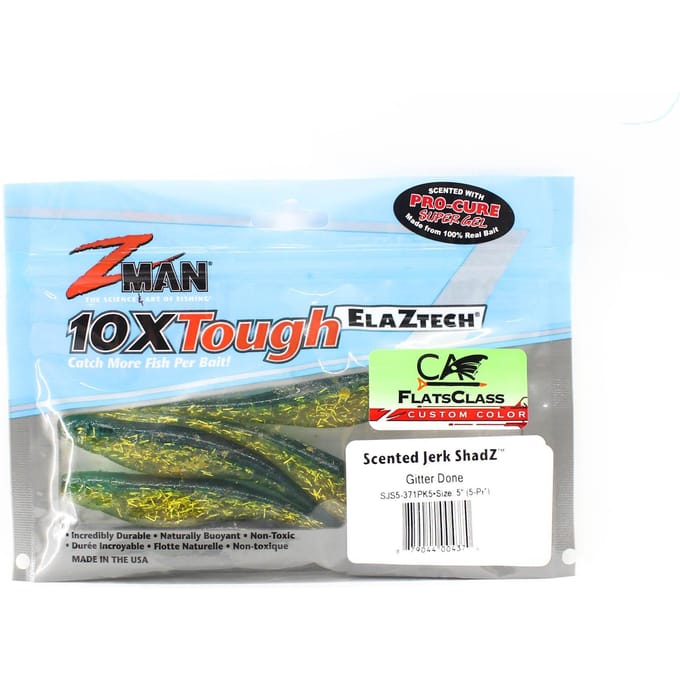 Zman Soft Lure Jerk ShadZ 5 Inch 5/Pack Gitter Klaar (4370)