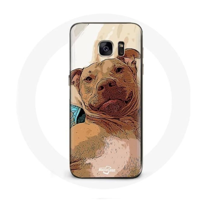 Hoesje - Samsung - Galaxy S7 - American Pitbull Terriër - Bruin - Hard bruin