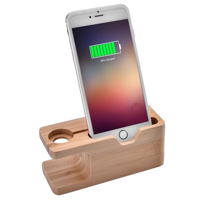 Bamboe Oplaadstation Beugel Standaard Houder Voor IOS beige