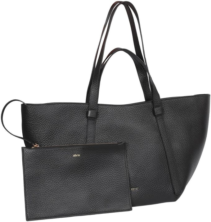 abro schoudertas shopper Leather Tekla Shopper Cosmo Black / Gold zwart