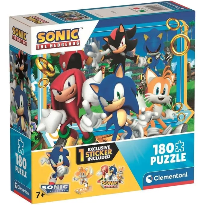 Clementoni - Kinderpuzzel - 180 Stukjes - Sonic - Puzzel Vanaf 7 Jaar