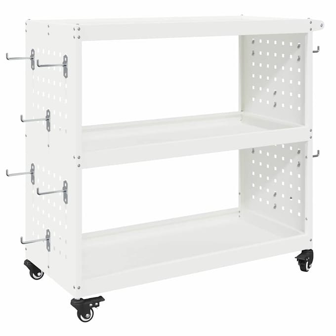 vidaXL - Gereedschapswagen - Wit - 75 - x - 35 - x - 73 - cm - Koudgewalst - staal