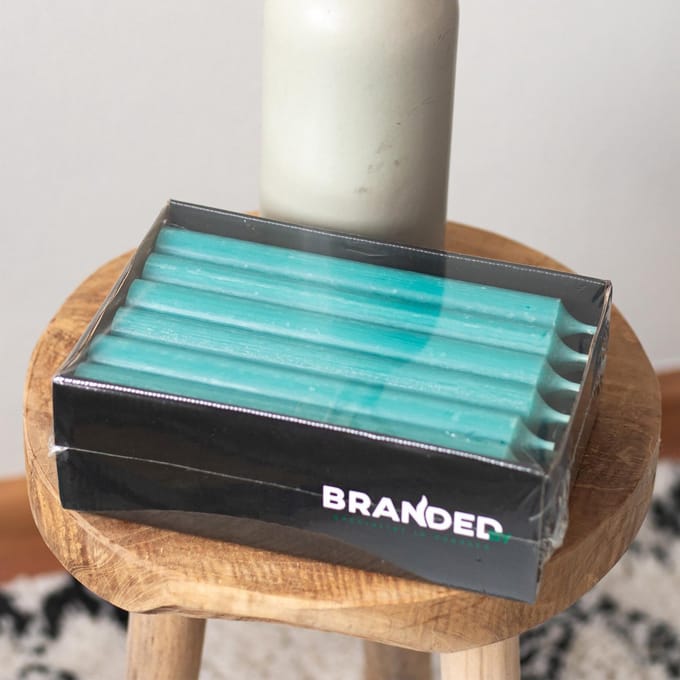 Branded By - Dinerkaarsen - Dinner candle - 19.5 cm - Turquoise - 18 stuks