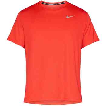 Nike Miler T-shirts Heren - Rood - Maat M - Poly Jersey