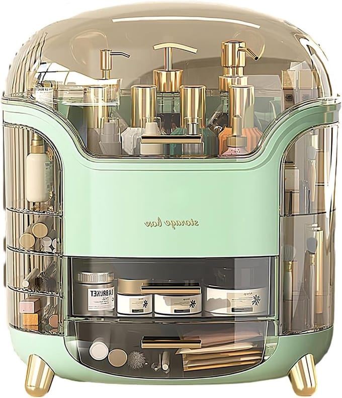 Cosmetica Organizer met Deksel en Lades, Grote Capaciteit voor Make-up en Accessoires