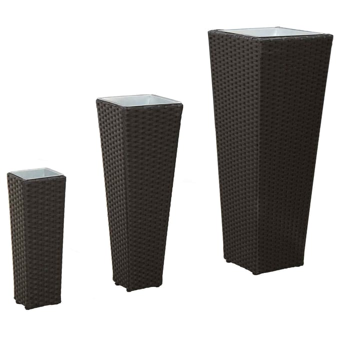 vidaXL Tuinset 3 st Zwart 30 x 30 x 80 cm Metaal