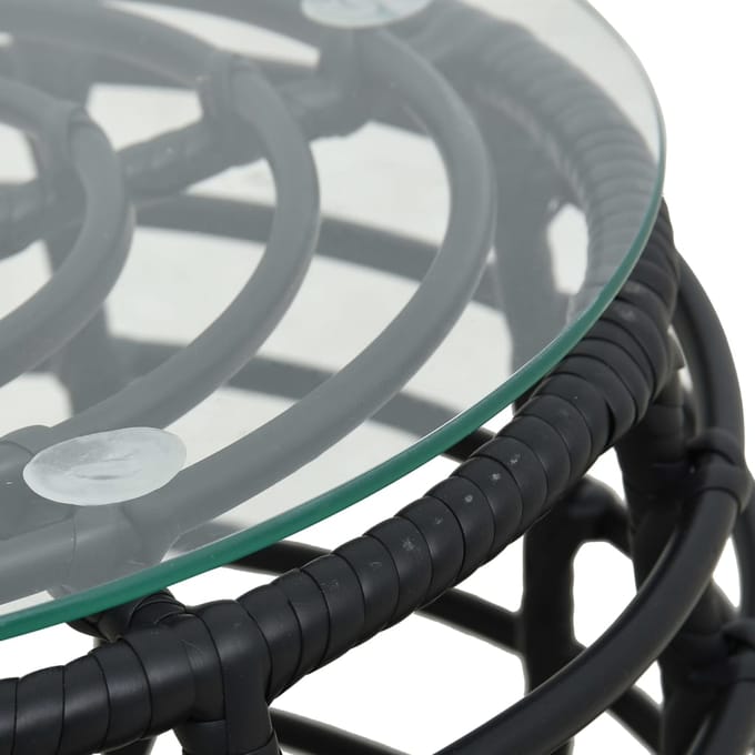 vidaXL - 3-delige - Bistroset - poly - rattan - zwart